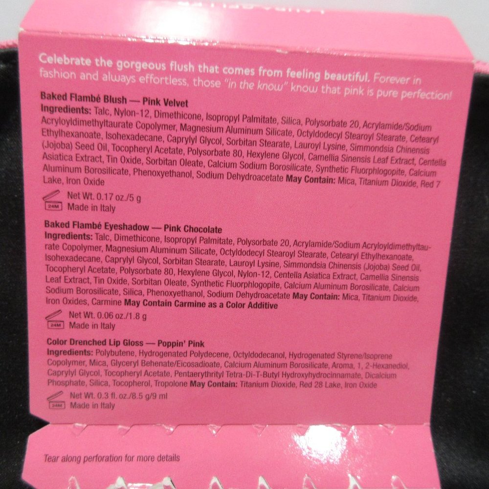 Laura Geller PINK Blush Eyeshadow & Lip Gloss Set with Cosmetic Makeup Bag - Picture 2 of 4